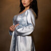 Sexy Blue Gray Silk Satin - Image 15