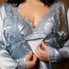 Sexy Blue Gray Silk Satin - Image 17