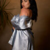 Sexy Blue Gray Silk Satin - Image 3