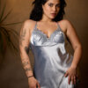 Sexy Blue Gray Silk Satin - Image 4