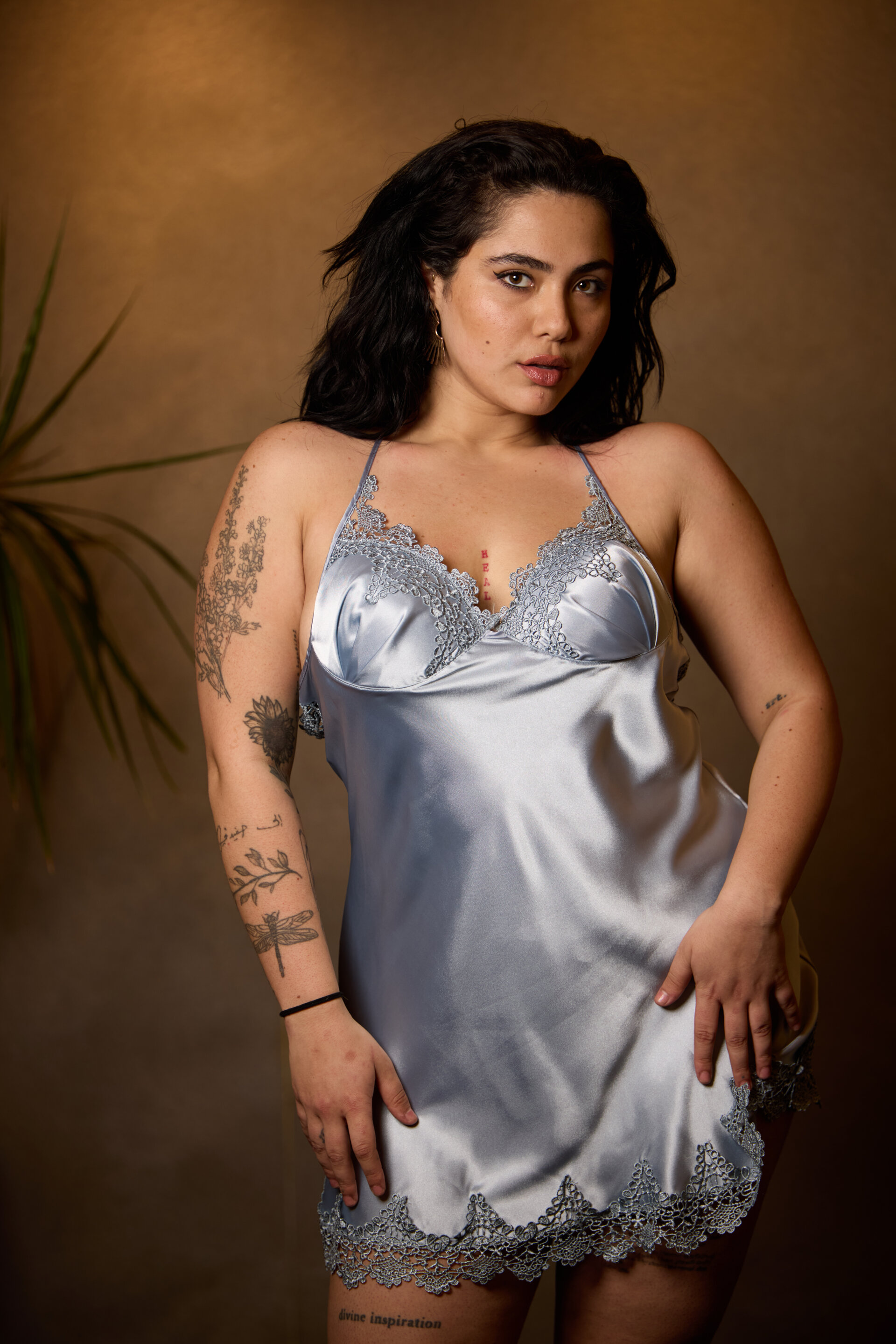 Sexy Blue Gray Silk Satin - Image 4