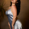 Sexy Blue Gray Silk Satin - Image 5
