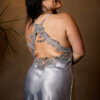 Sexy Blue Gray Silk Satin - Image 7