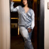 Sexy Blue Gray Silk Satin - Image 11
